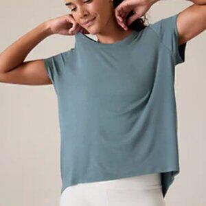 Blue Athleta ribbed tee